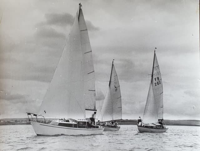 Laura leading the fleet in an early Foynes YC race on the Shannon Estuary